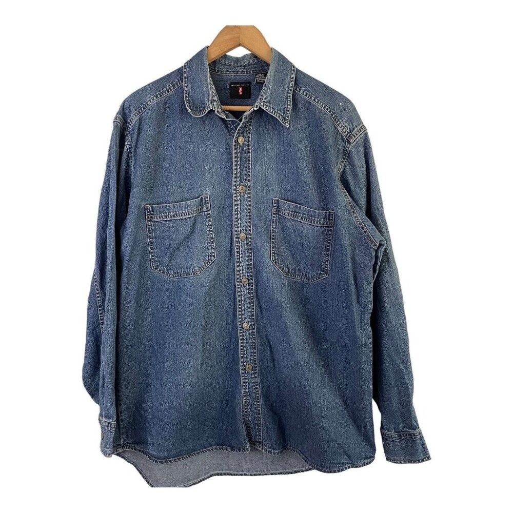 Levi’s Red Tag Men’s Long Sleeve Denim Button Down Shirt Size Medium M